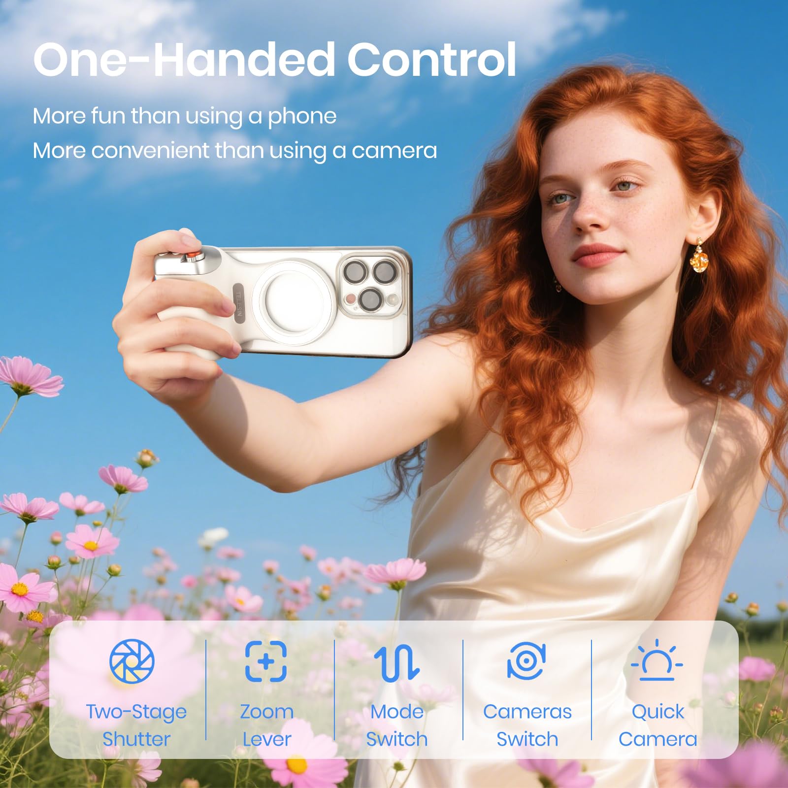 TELESIN Fun Shot Magnetic Phone Camera Grip