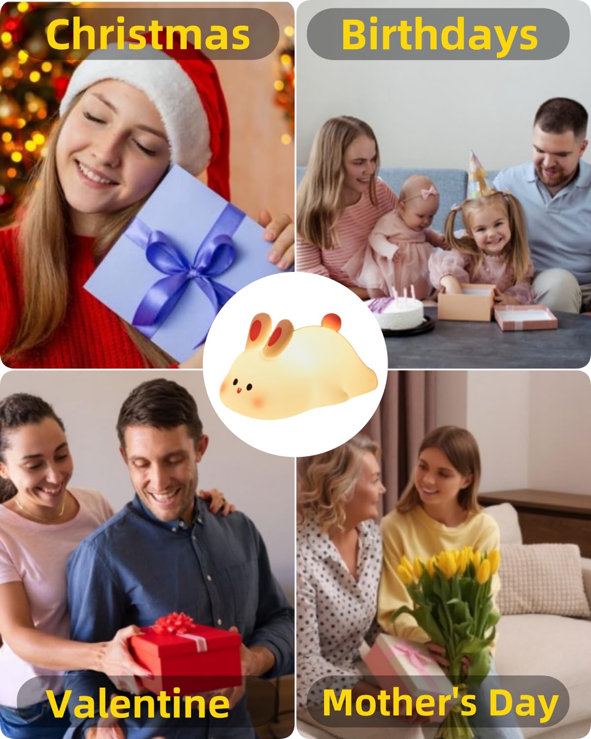 Big Face Rabbit Silicone Night Light