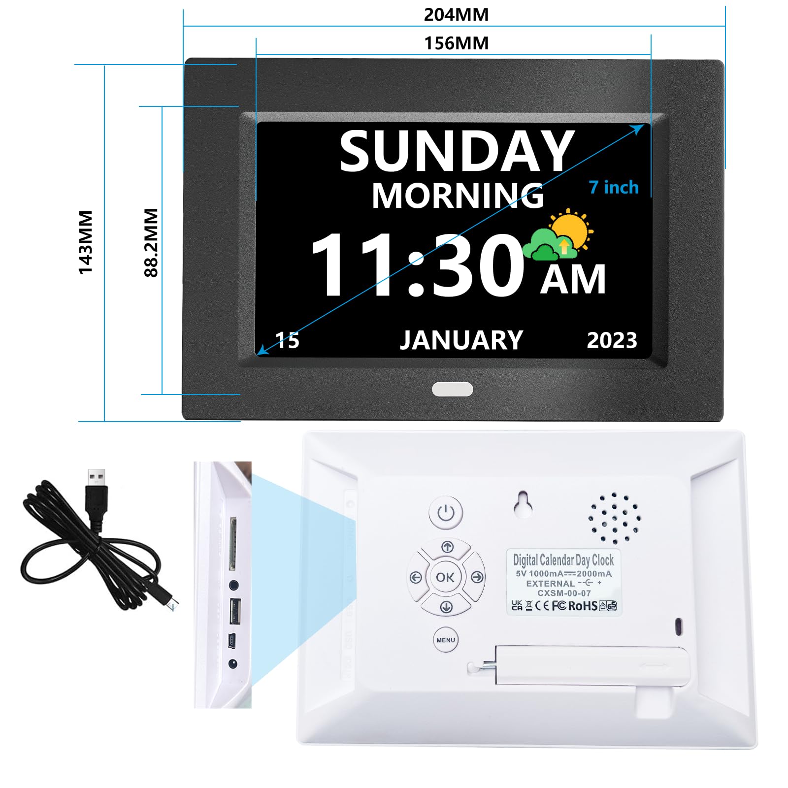 Large Display Reminder Clock for the Elderly