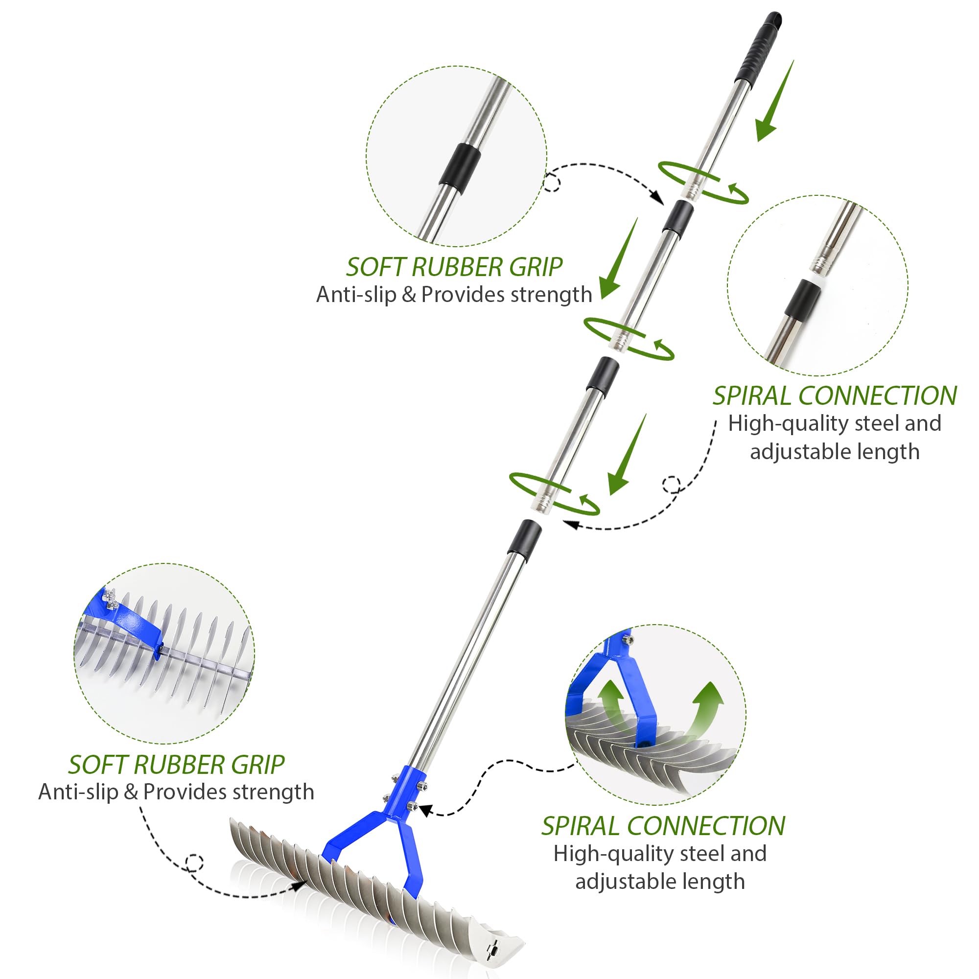 Thatch Rake lawn dethatcher Rake for leaves