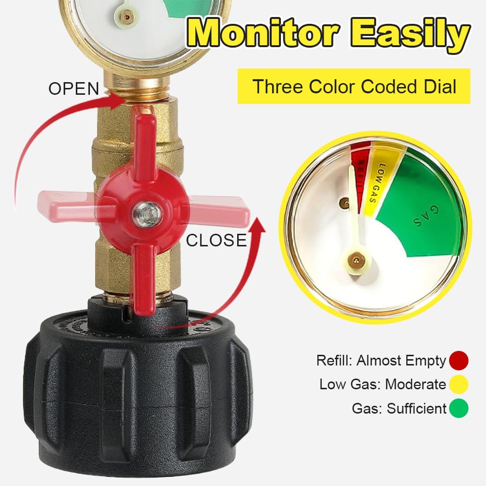 LAST DAY SAVE 49%🔥 Top-Rated Propane Refill Elbow Adapter with Tank Gauge