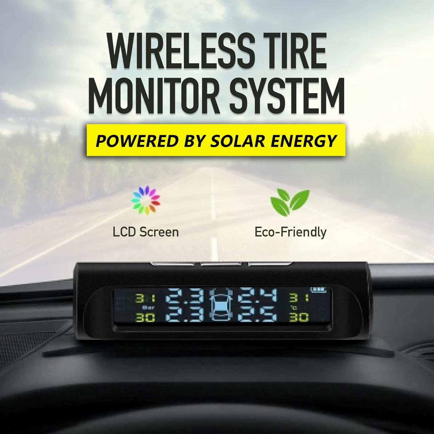 🏆Solar Powered Car Tire Pressure Monitoring Tool