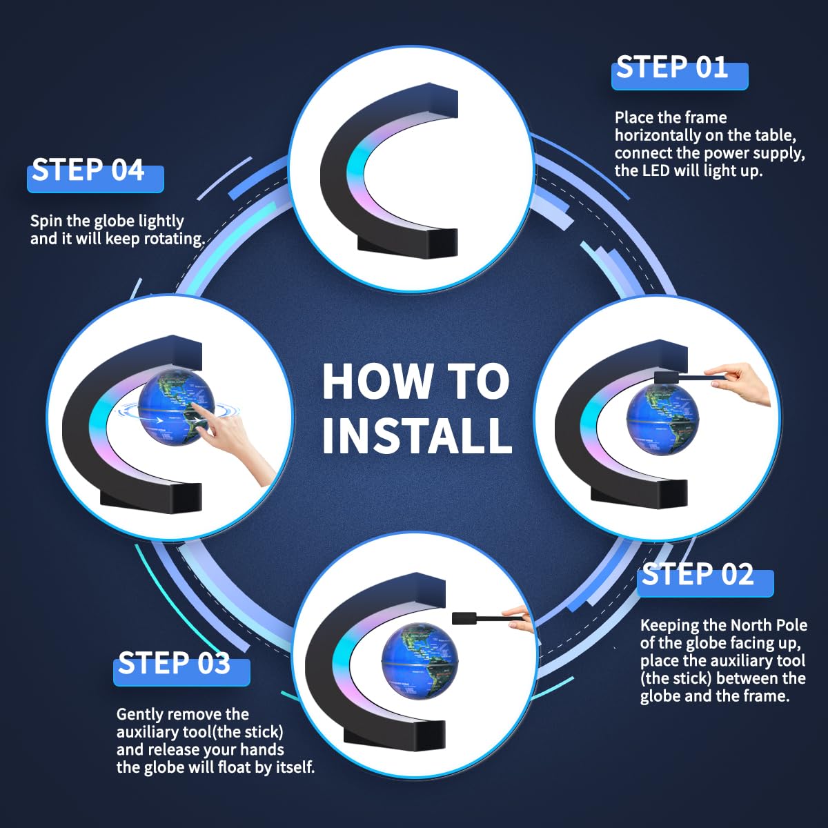 A WORLD IN THE AIR-Illuminated Magnetic Levitation Globe