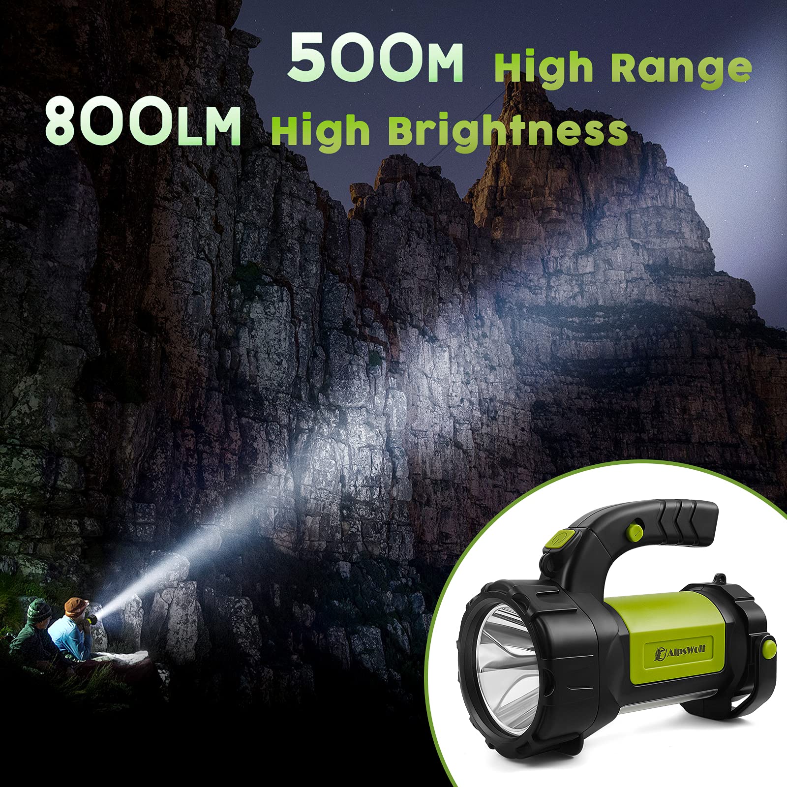 LED Flashlight Spotlight Lantern for Emergency, Outdoor Hiking, Power Outages