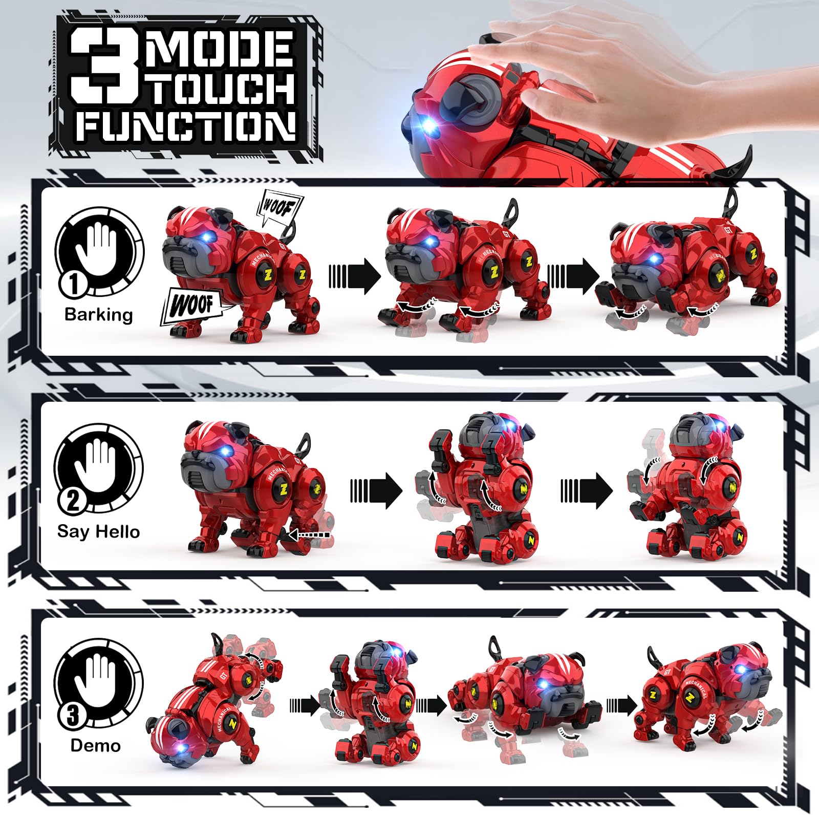 Remote Control Stunt Robo Dog With Sing, Dance, Touch Function