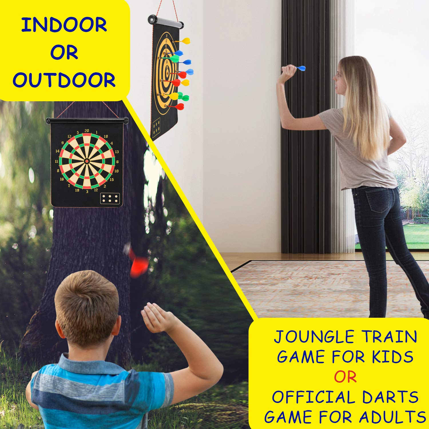 Magnetic Double Sided Dart Board for Kids