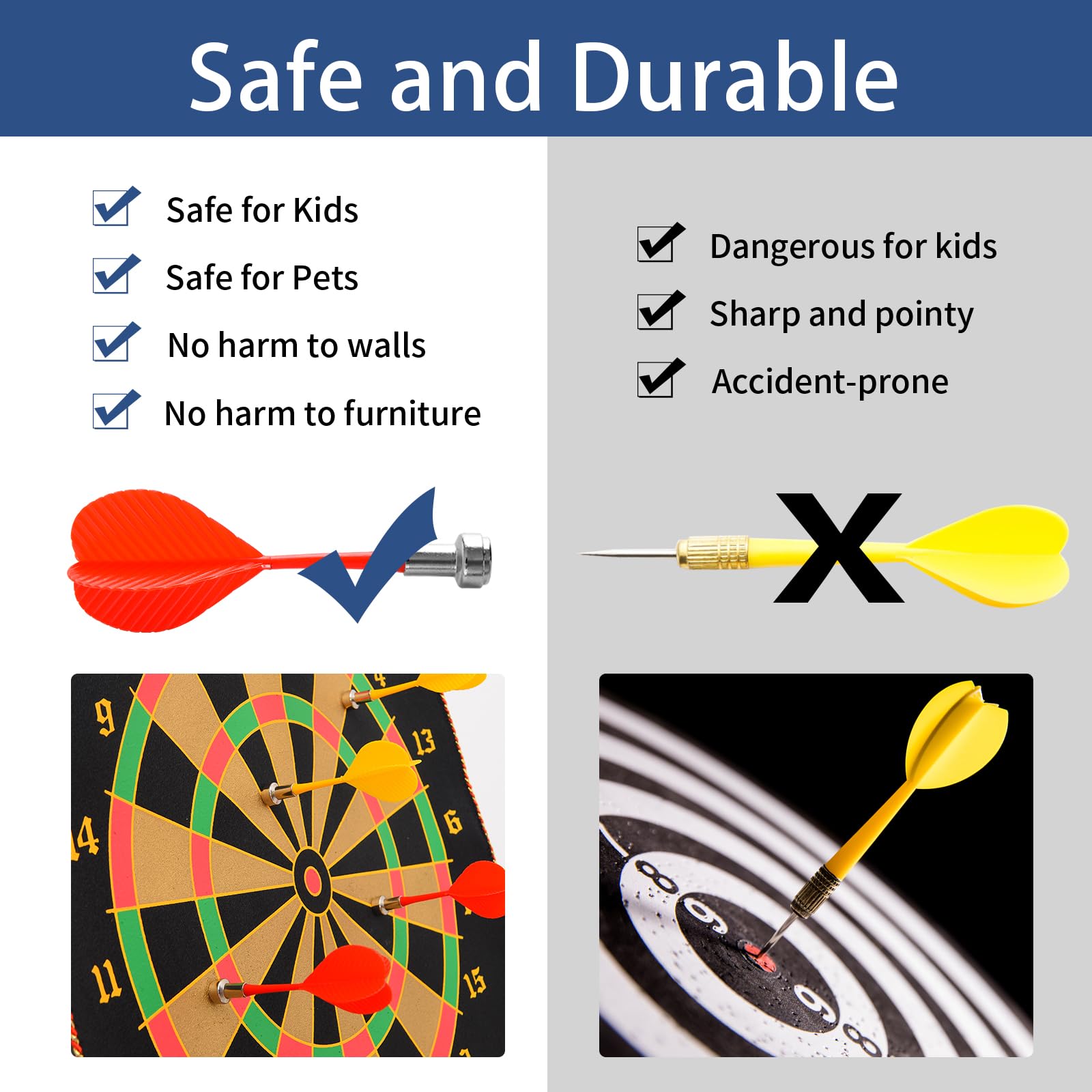 Magnetic Double Sided Dart Board for Kids