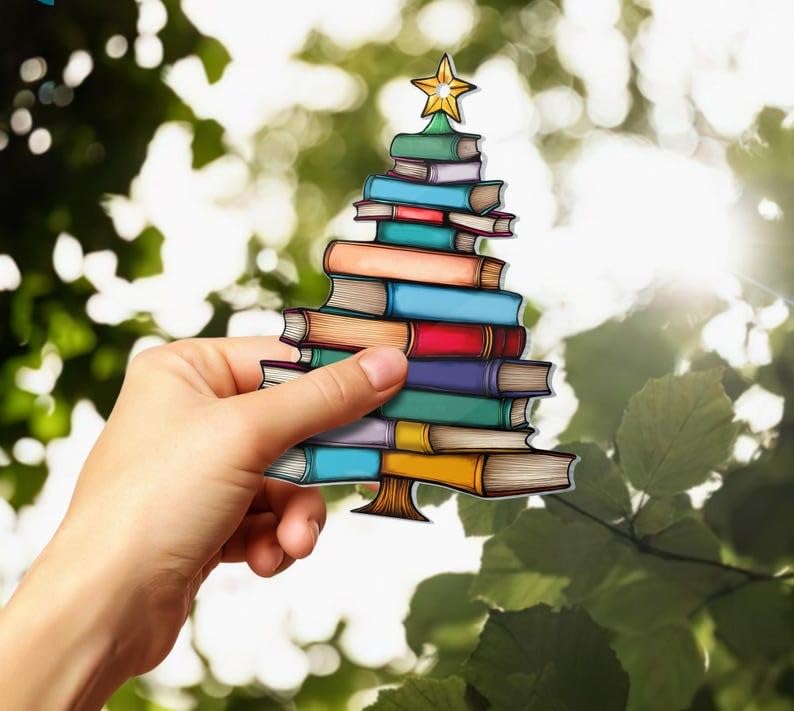 🔥LAST DAY 50% OFF - 🎄📚✨Christmas Book Tree Suncatcher Ornament