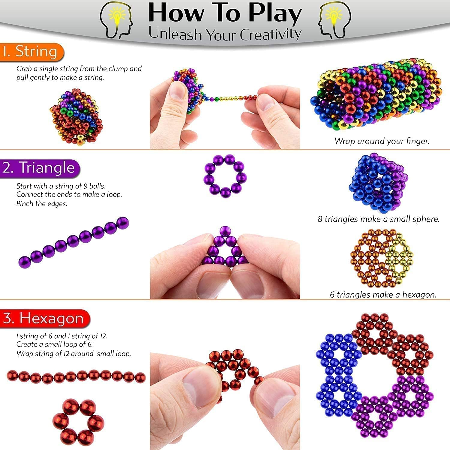 3D Puzzle Magnetic Balls - 216 magnetic balls