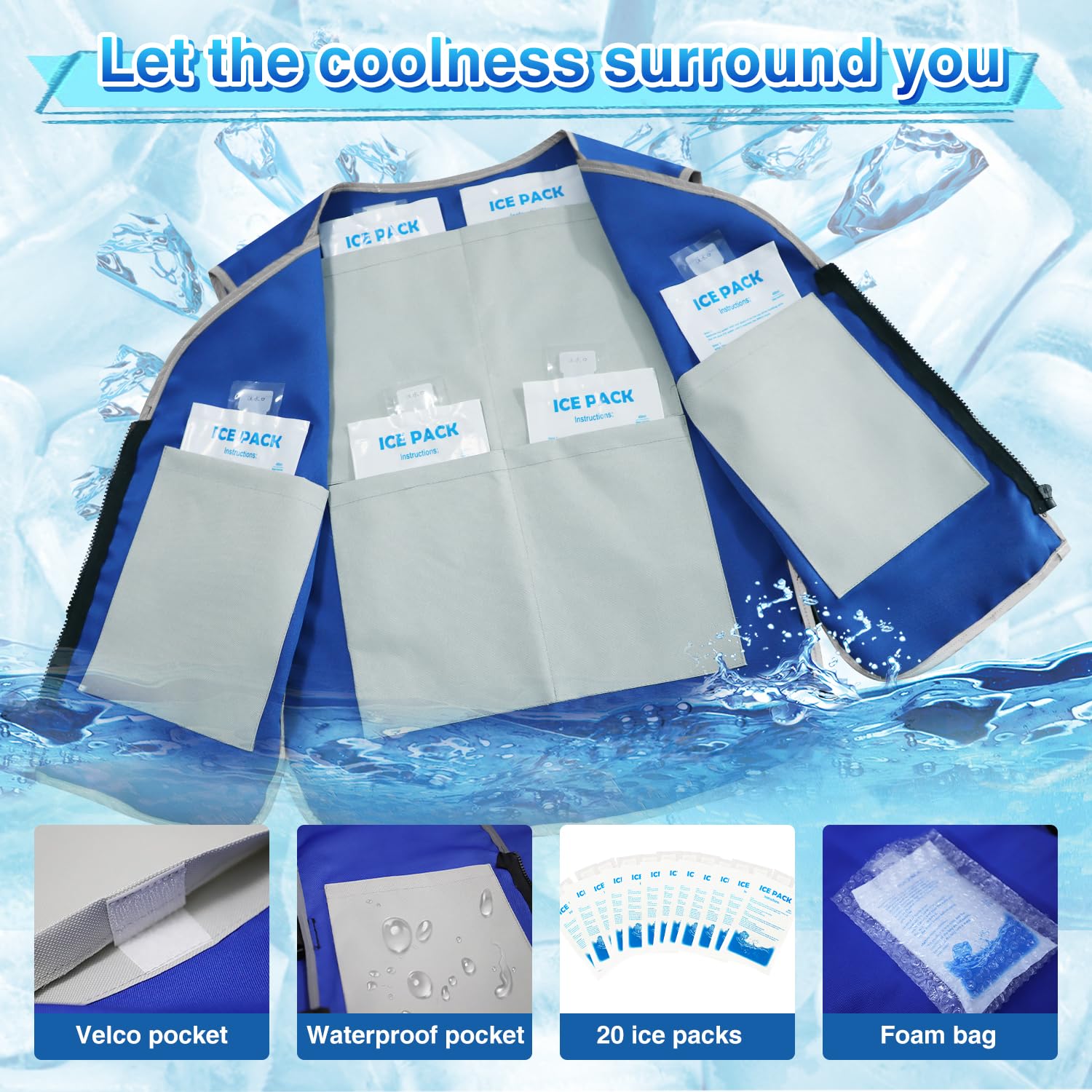 Cooling Vest With Ice Packs for Men Women