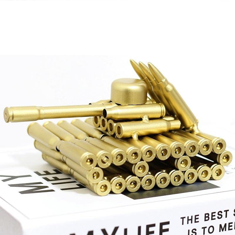Bullet Shell Casing Shaped Army Tank Metal Sculpture Military Gifts