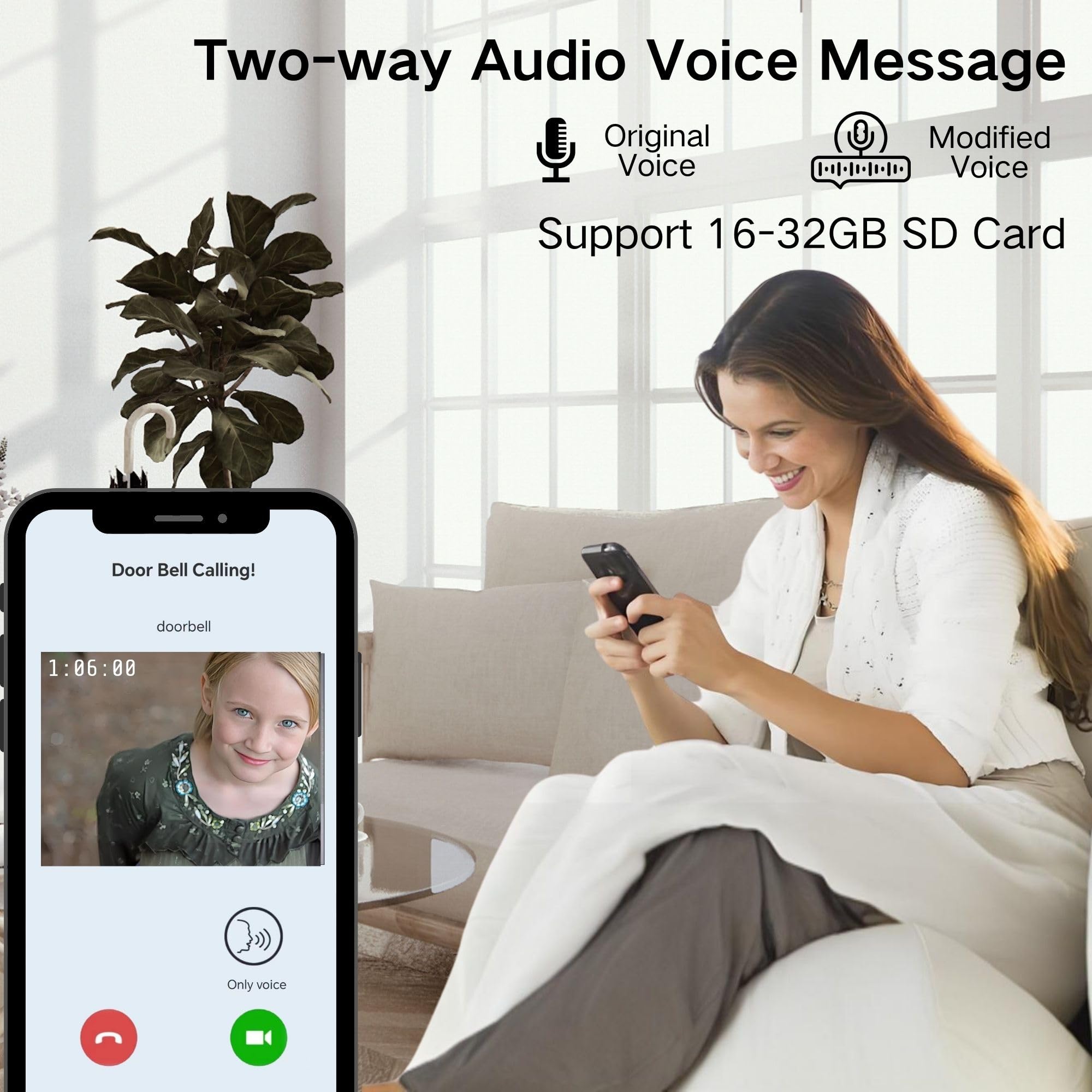 Welnax™ AI Smart Video Doorbell Camera Wireless