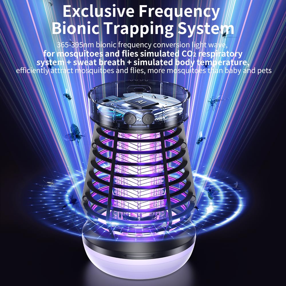 2025 Upgraded Mosquito Zapper 3-in-1 Rechargeable Mosquito Killer & Camping Lamp