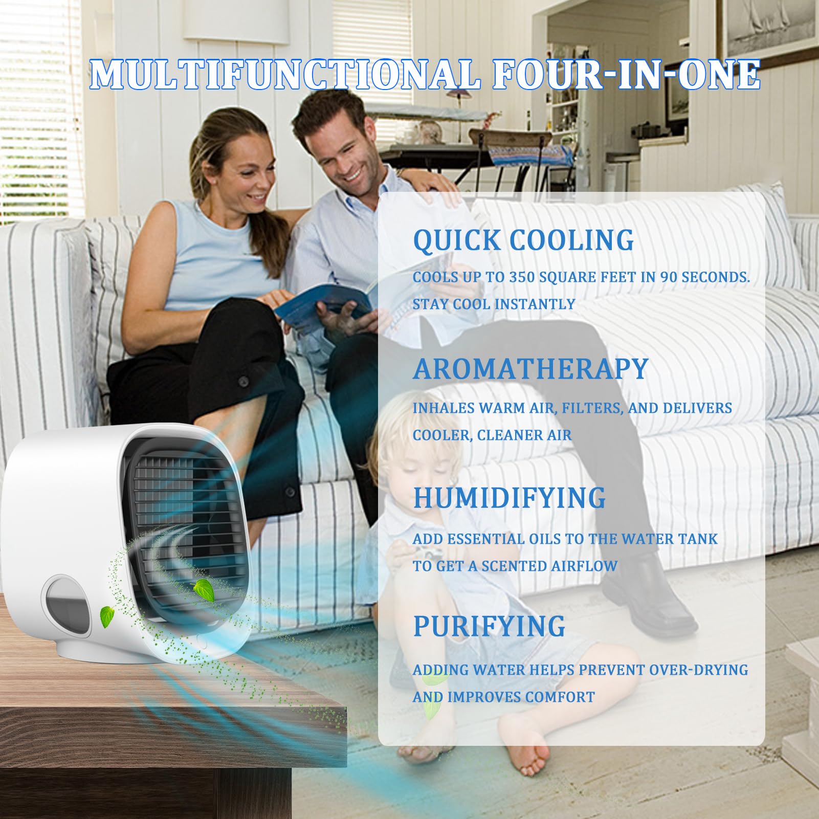 2025 Air Cooler with LED Nightlight