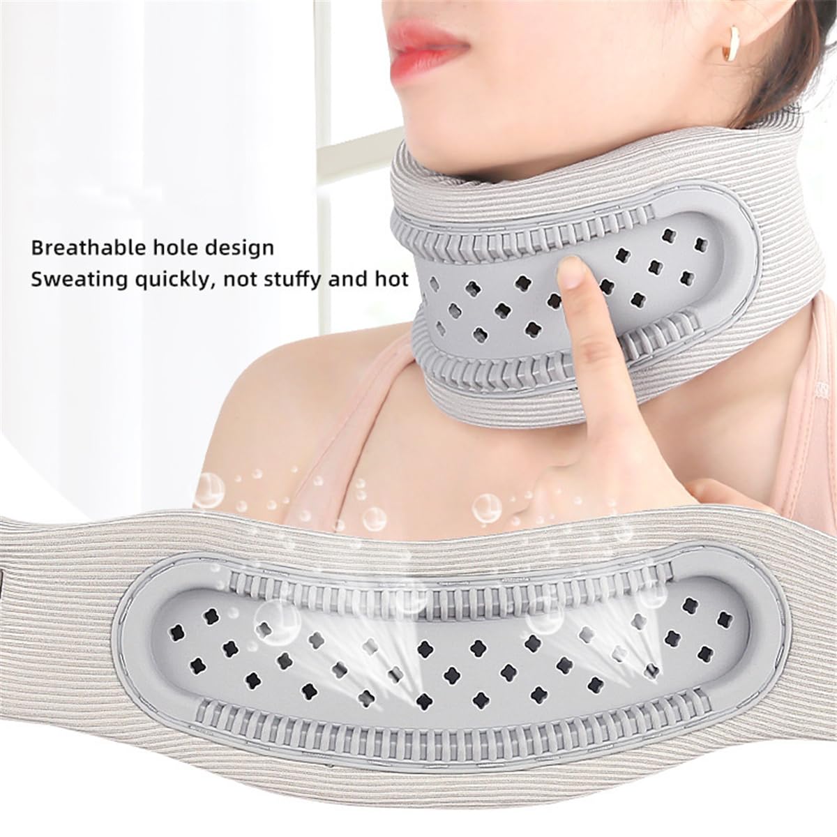 Neck Brace for Pain Relief and Support, Soft Adjustable Cervical Collar Neck Traction Device