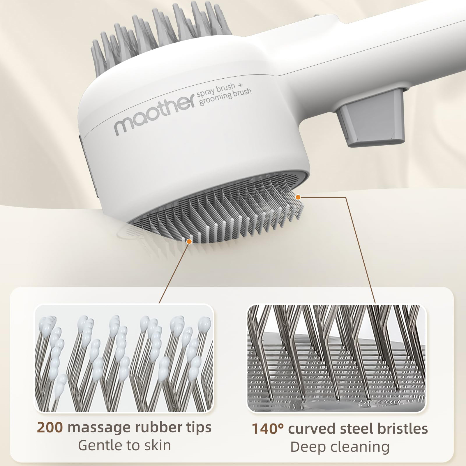 Double Sided Steam Pet Grooming Shedding Brush