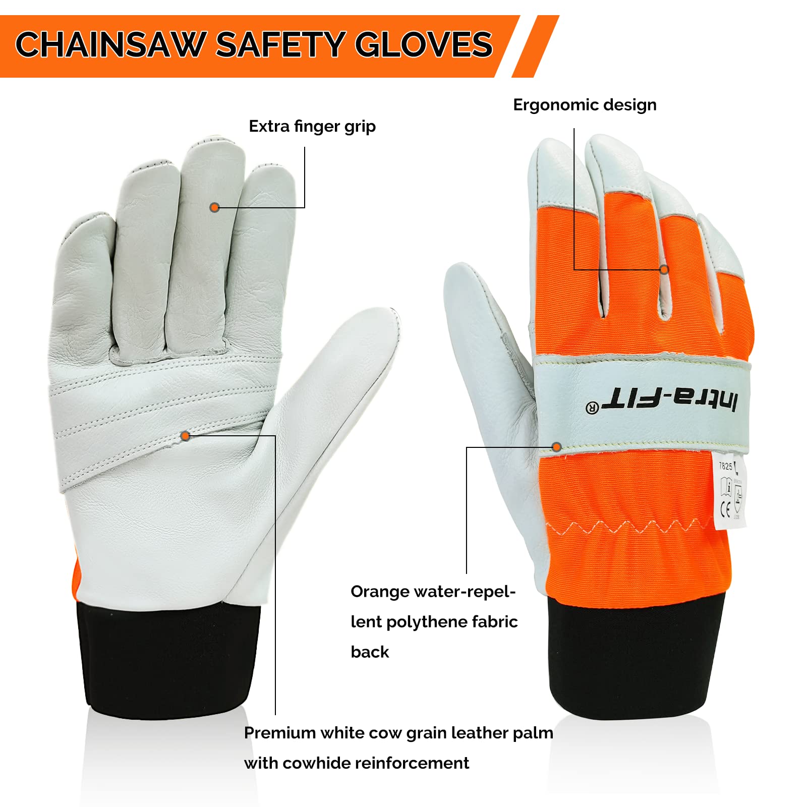 Chainsaw Gloves Saw Protection on Both Hands Back