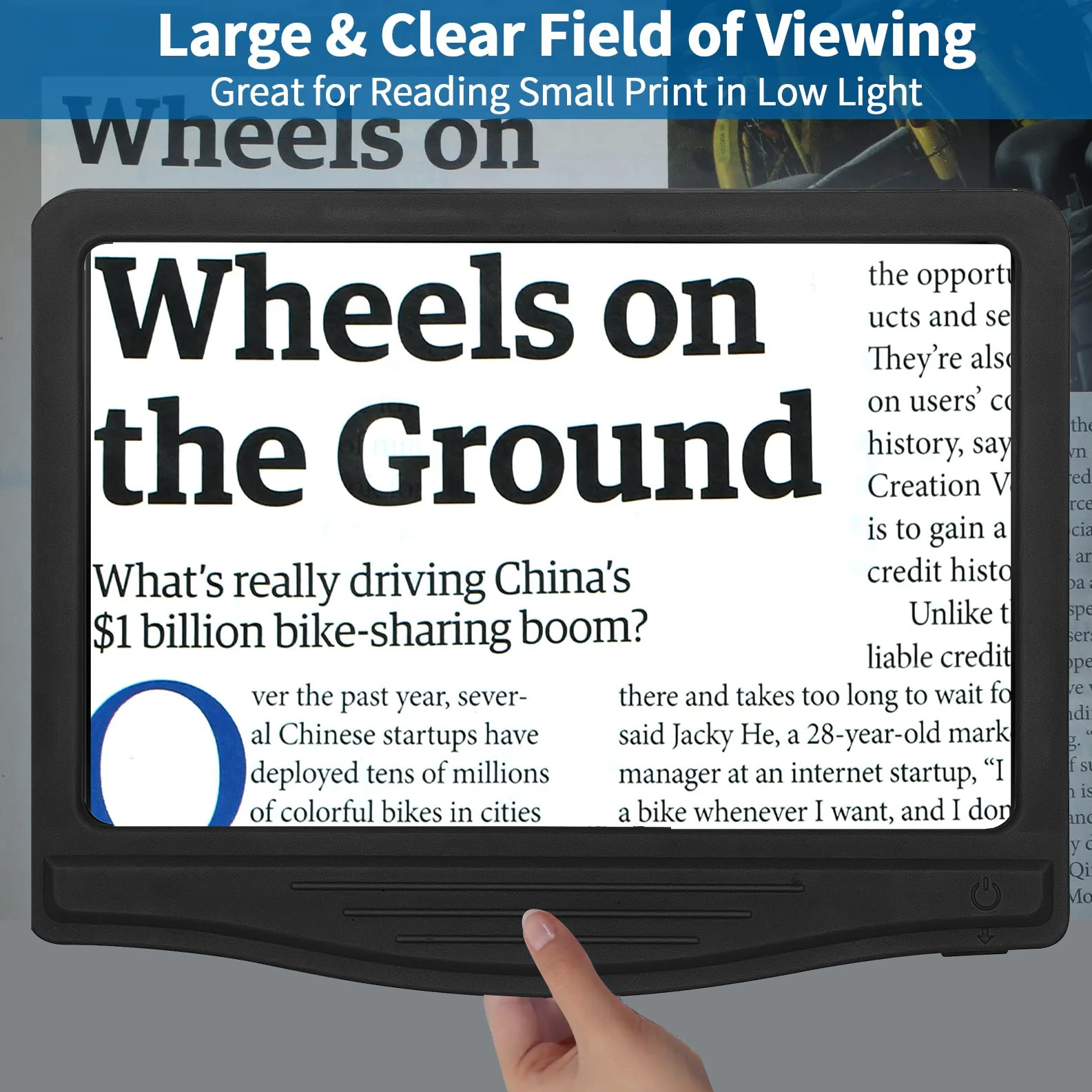 5X Rechargeable Full Book Page Reading Magnifier