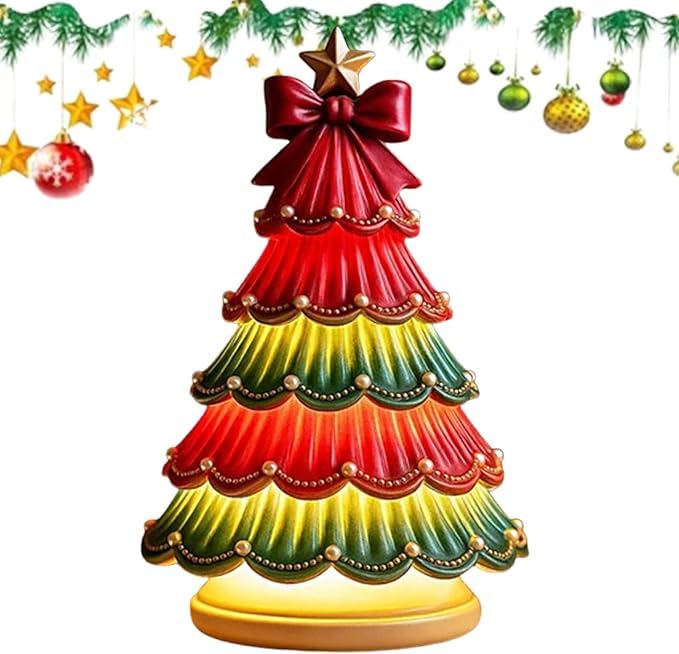 Painted Tabletop Christmas Trees Light