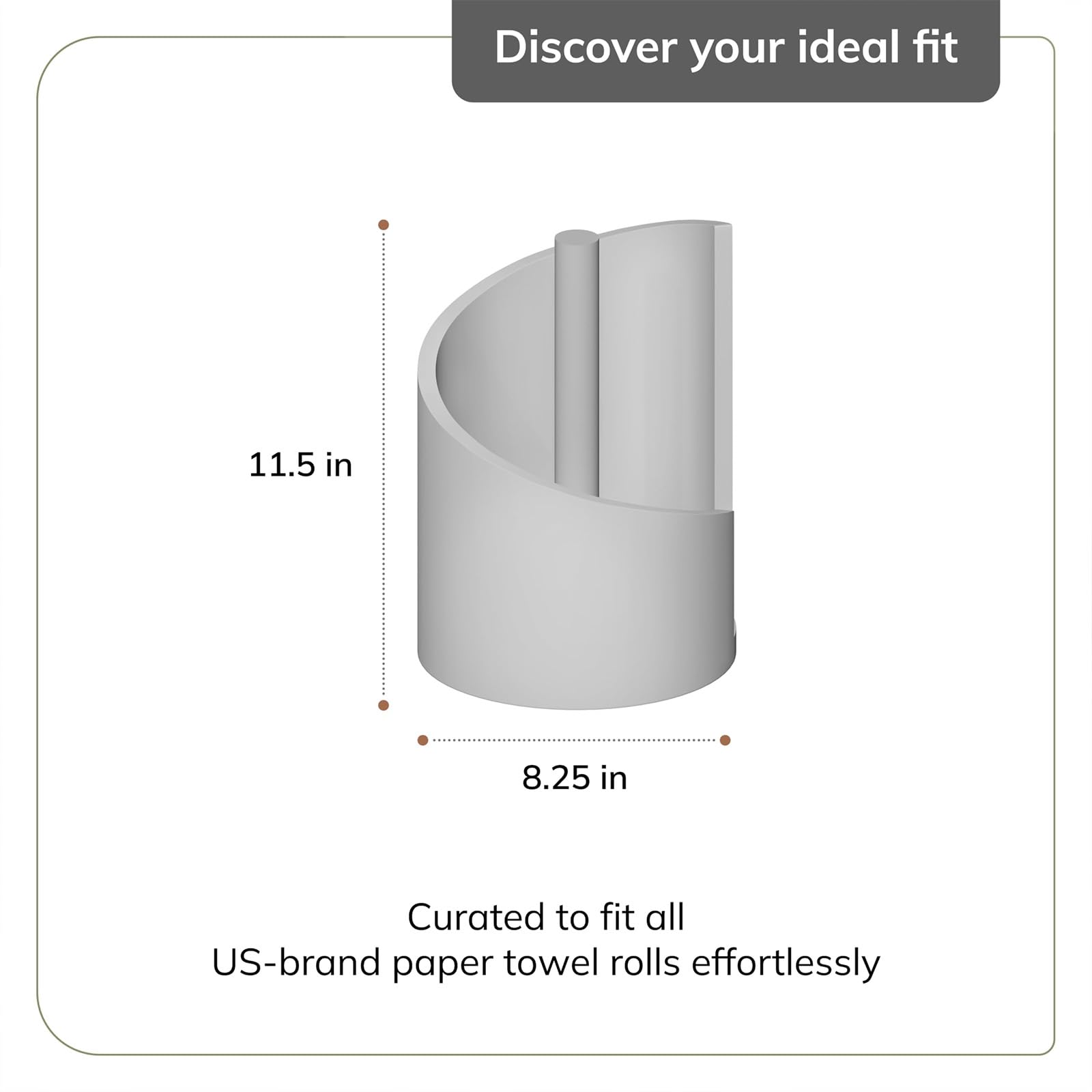Mountain Paper Towel Holder Countertop with Mango Wood Round Base and Iron Holder