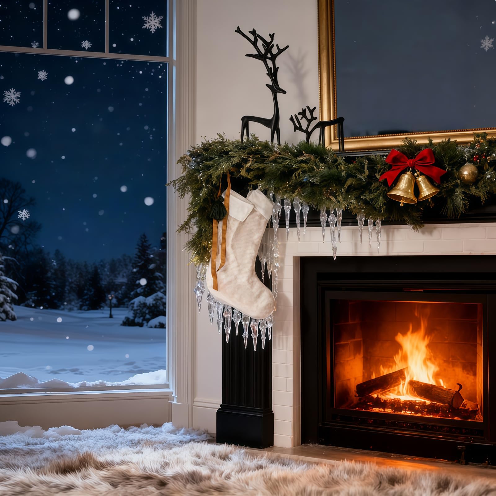 🦌Stylish Black Reindeer Statues