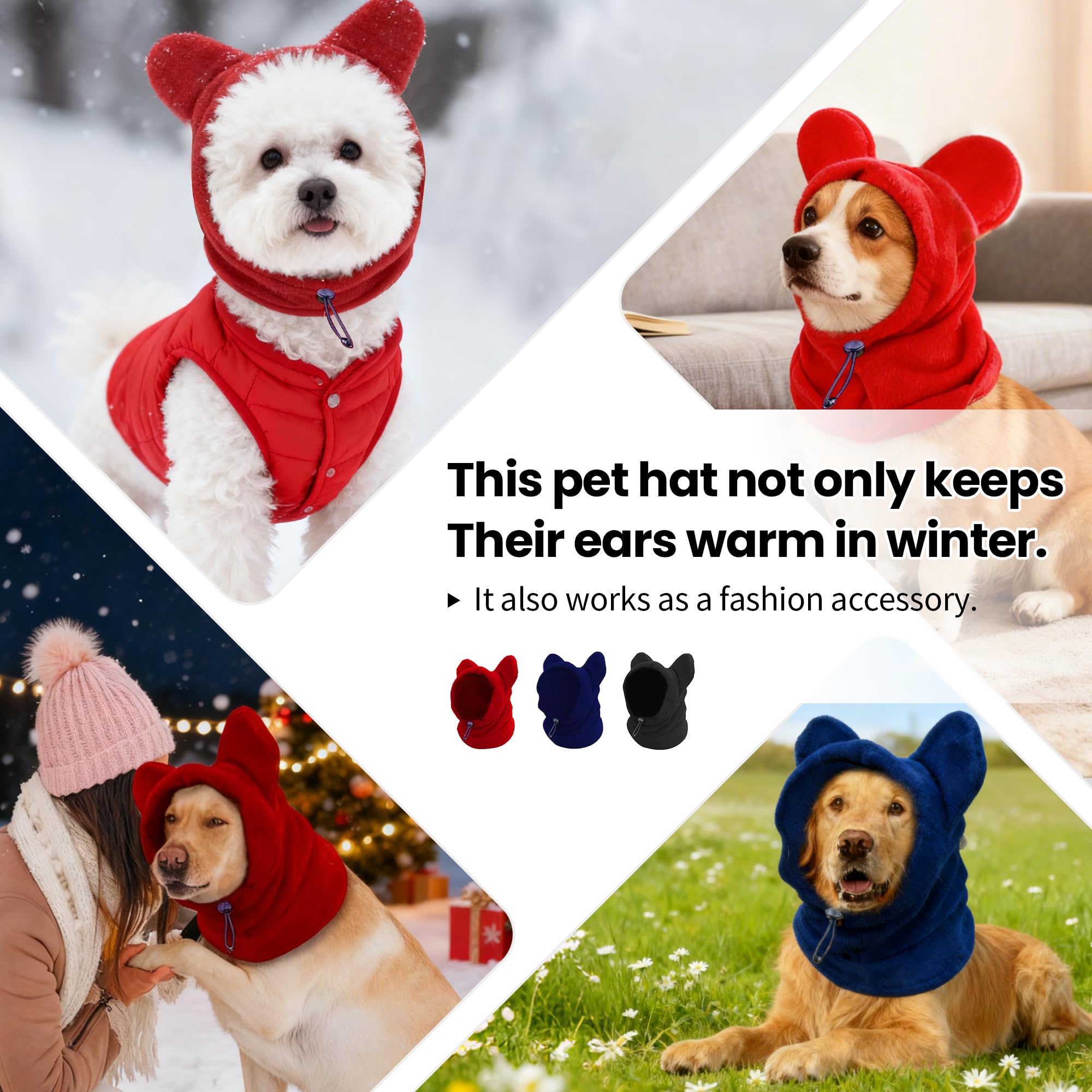 Dog Snood Winter Hood with Ear Protection