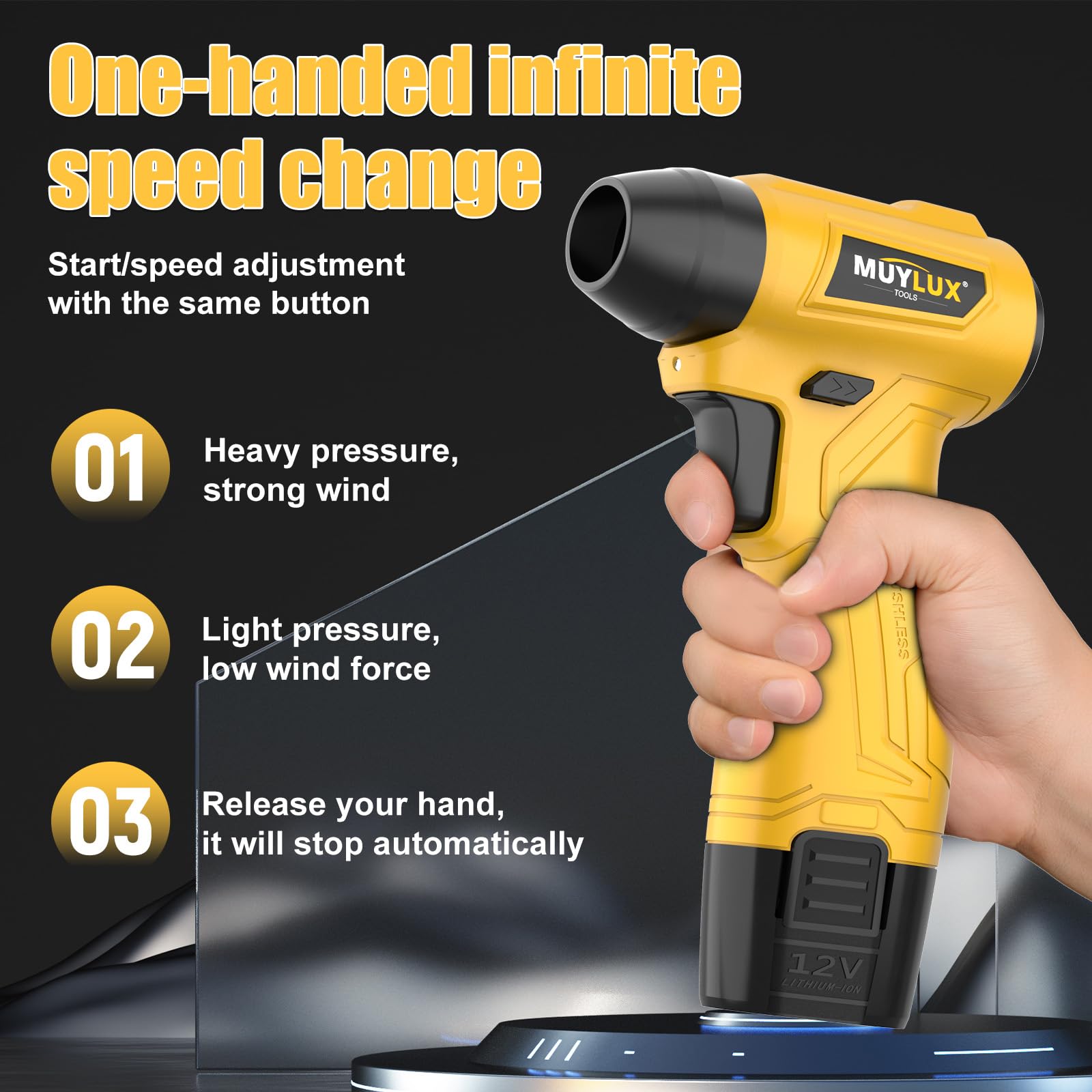 ❄️ Cordless Electric Turbo Snow Blower –  LED Light