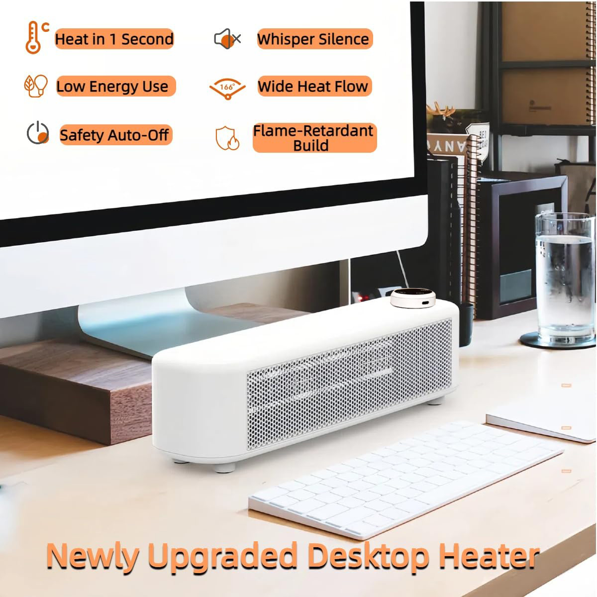 Portable Quiet Ceramic Space Heater with Tip-Over & Overheat Protection