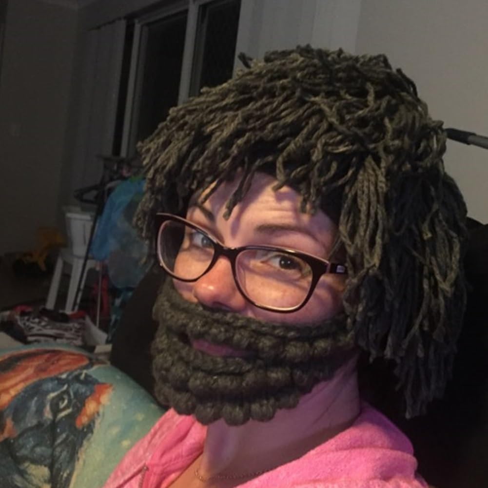 Handmade Crochet Beard and Long Hair Set