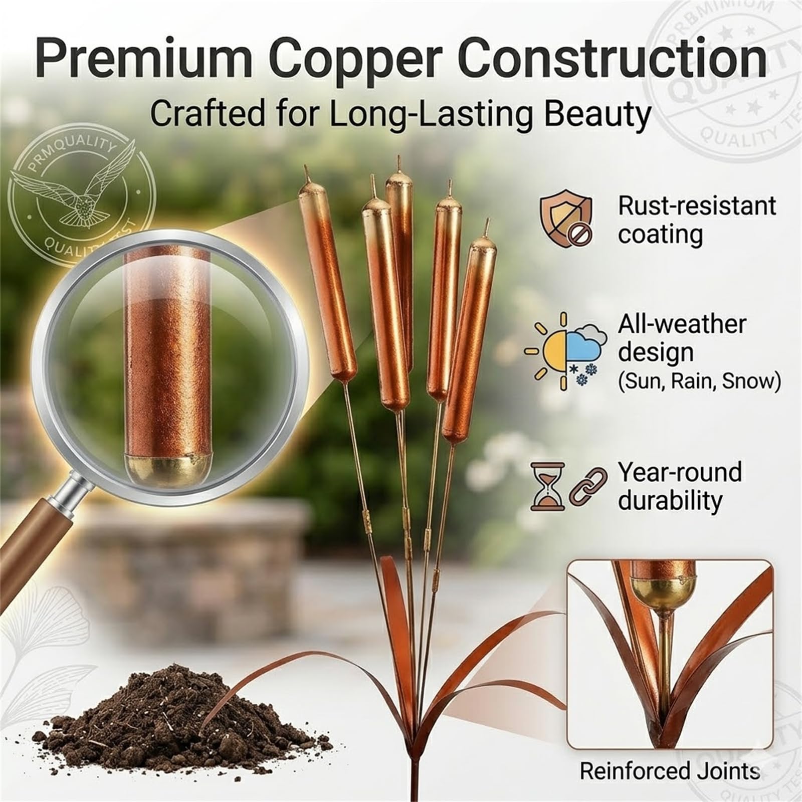Copper Cattail Wind Chimes