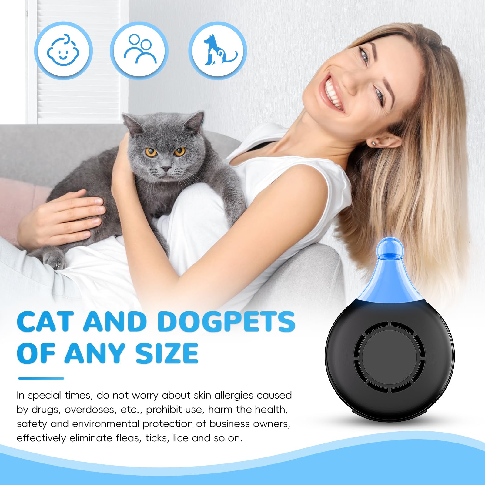 🐶🐱Safe & Effective Pet Ultrasonic Insect Repeller Pendant