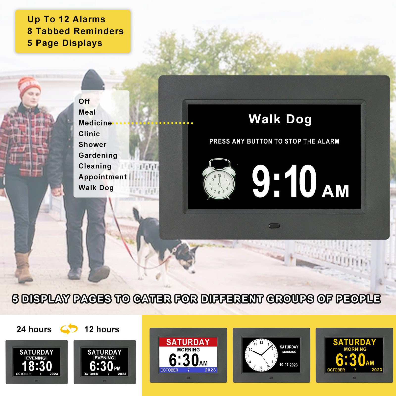 Large Display Reminder Clock for the Elderly