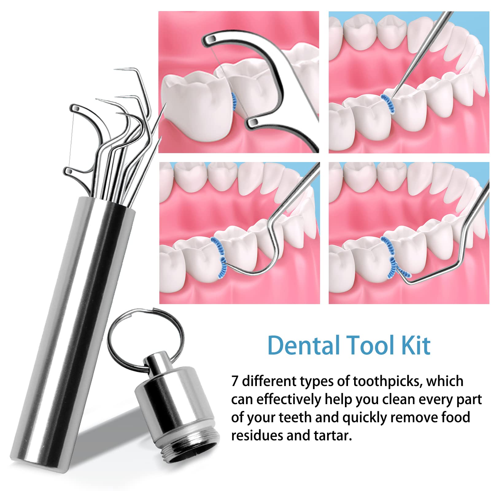 🔥49% OFF👍304 Stainless Steel Toothpick Set 7pcs Reusable