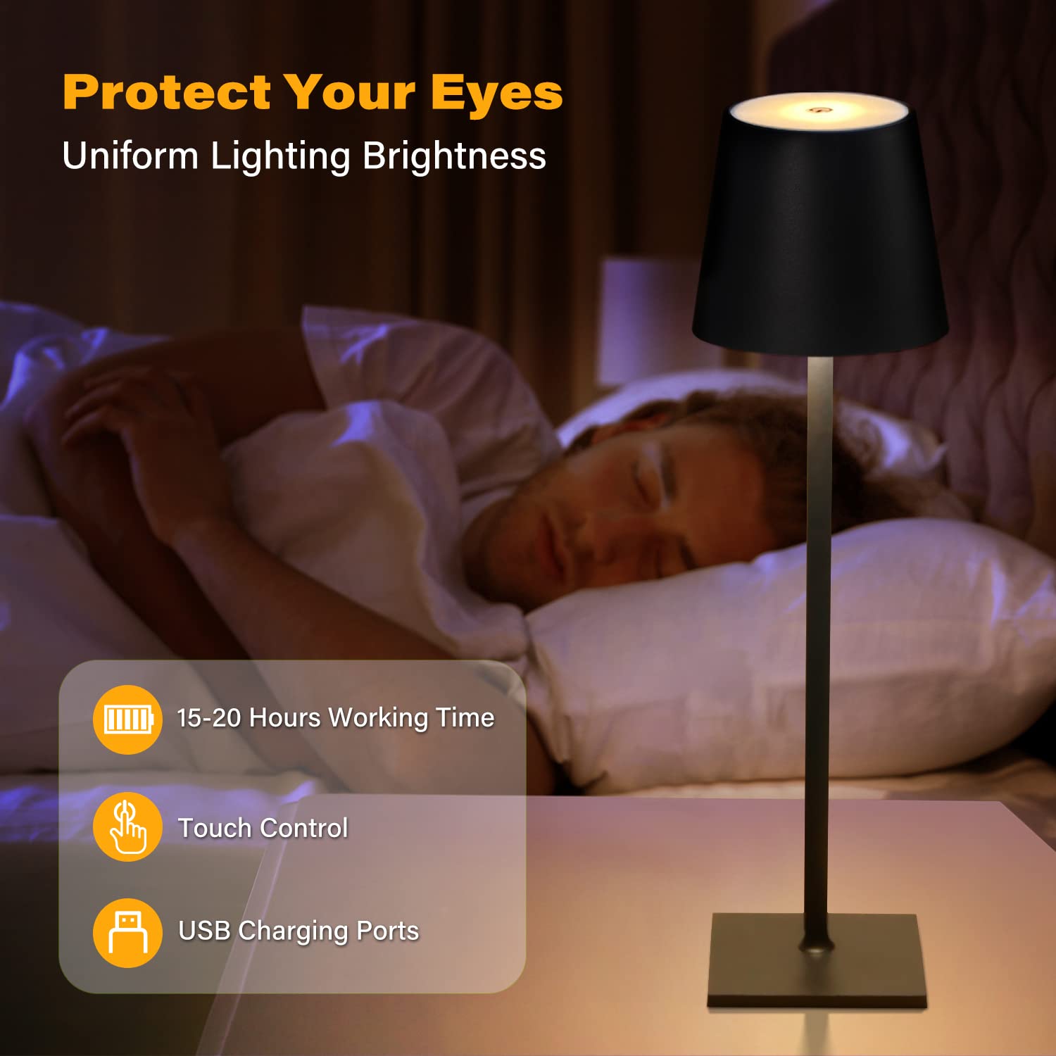 🔥Hot Sale - Cordless Dimmable Touch Lamp