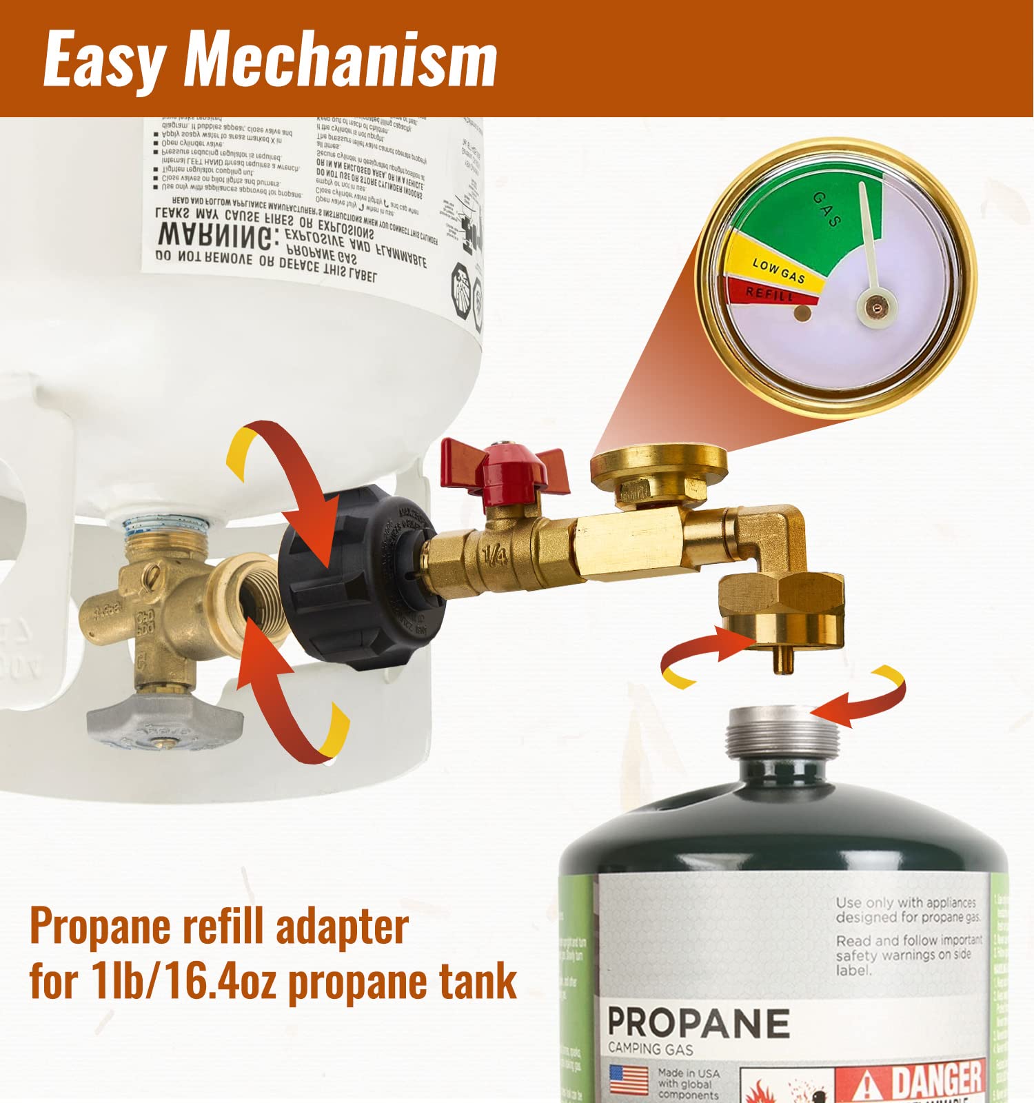 LAST DAY SAVE 49%🔥 Top-Rated Propane Refill Elbow Adapter with Tank Gauge