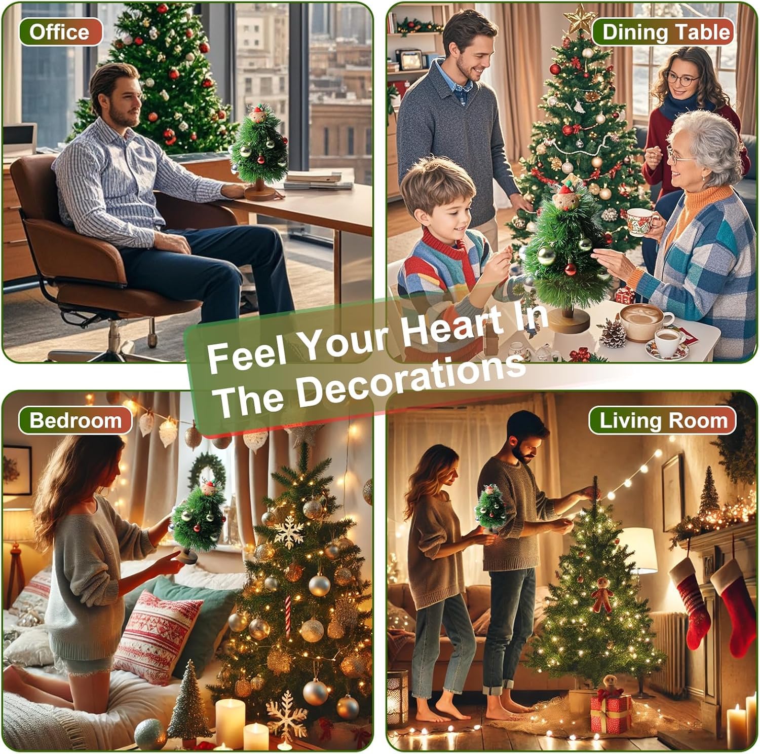 Handmade Wooden Christmas Tree Tripod Set Unique Gift For Holidays