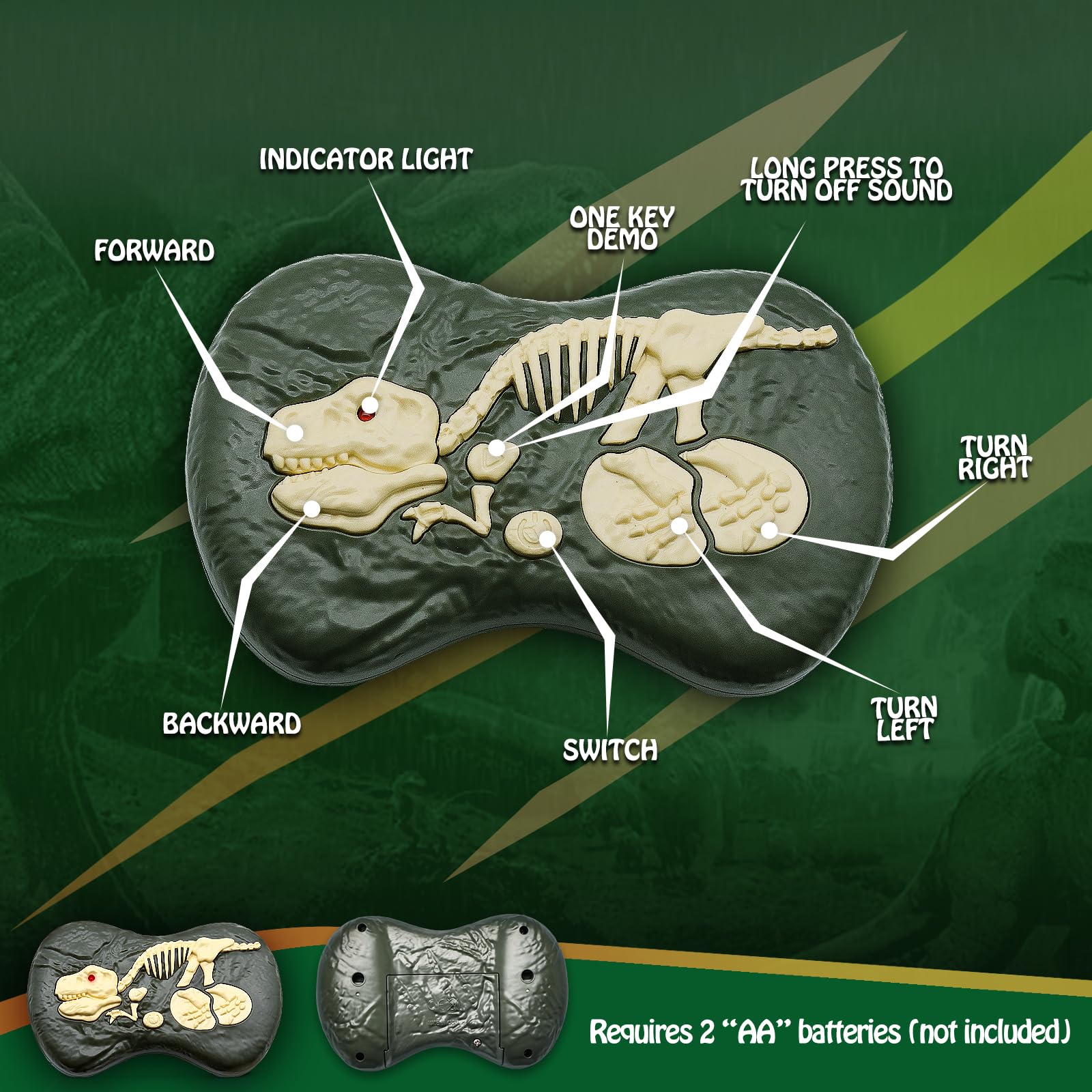 Remote Control Dinosaur Toys, Walking Robot Dinosaur w/ Roaring Sounds