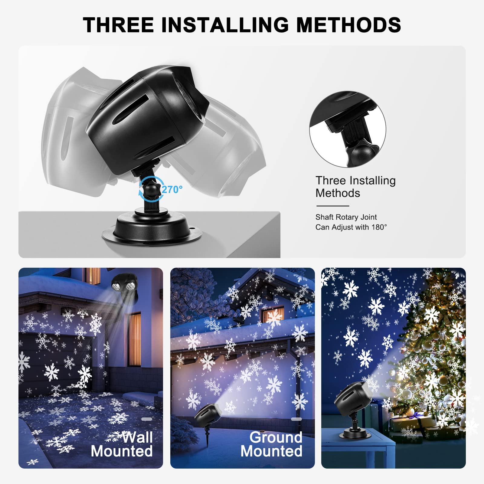 Owl-shape Dual-lens Christmas Snowflake Projector Lights