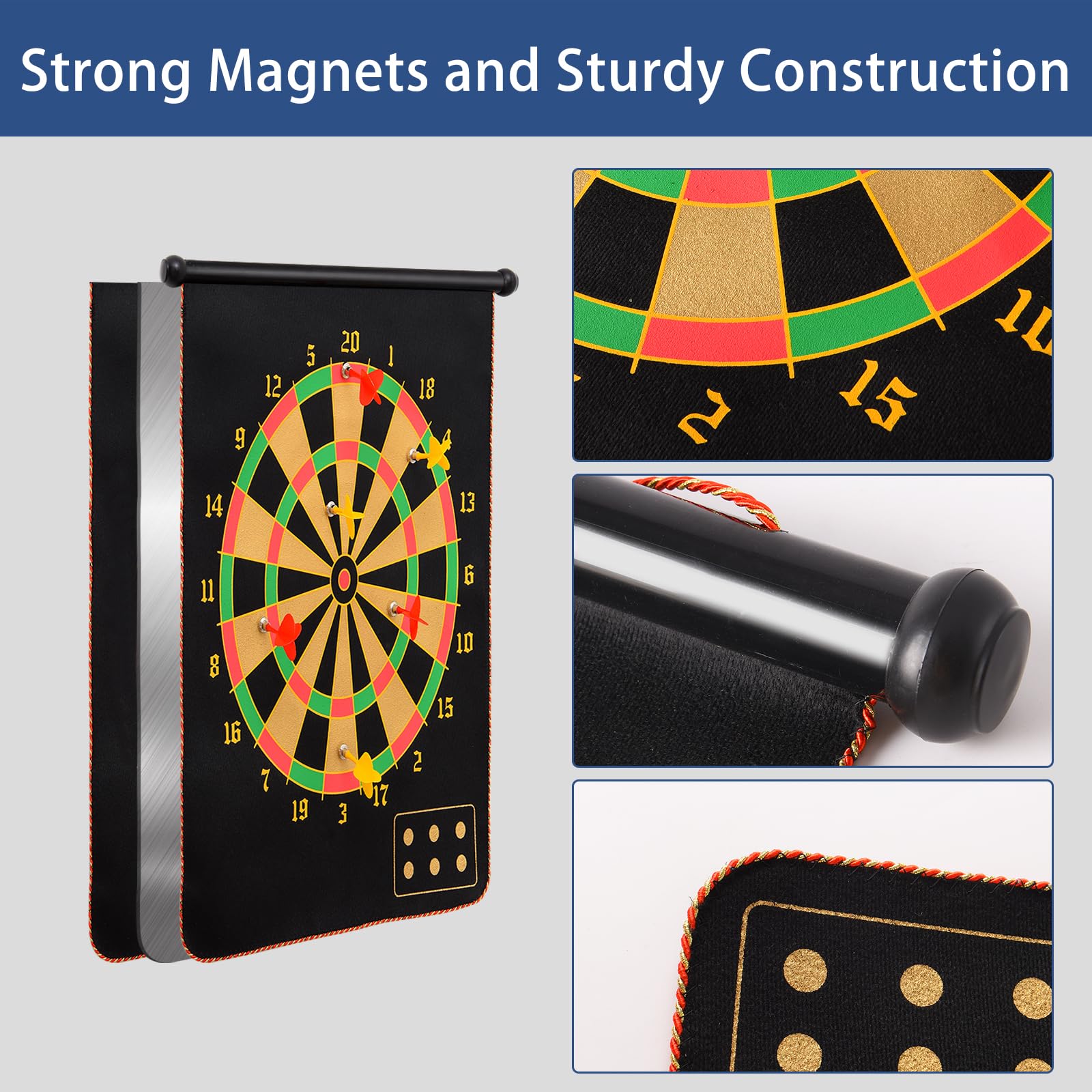 Magnetic Double Sided Dart Board for Kids