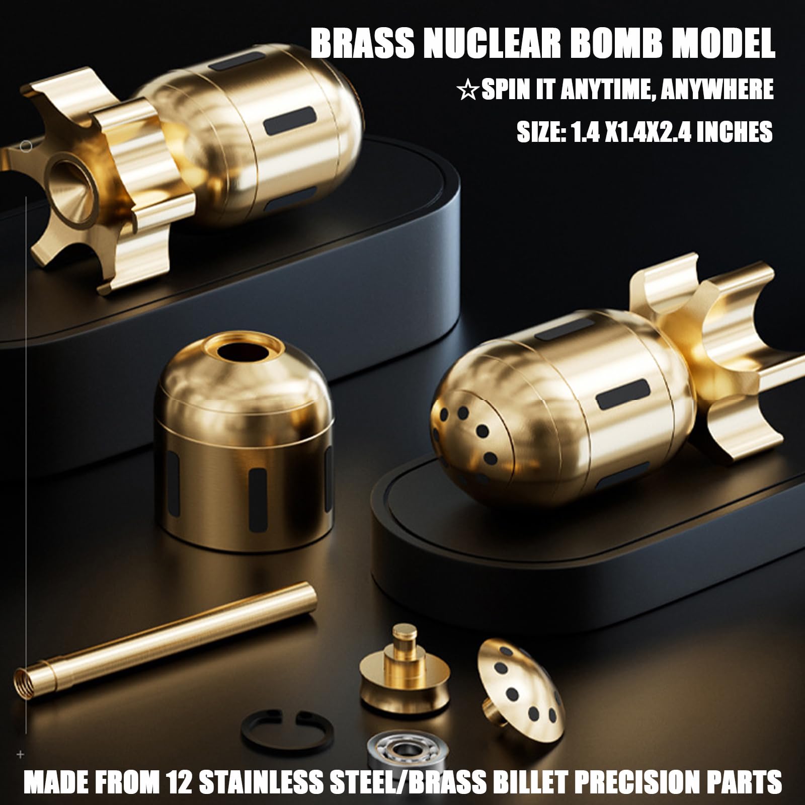 Hand Spinner Portable Brass Bombs Spinner