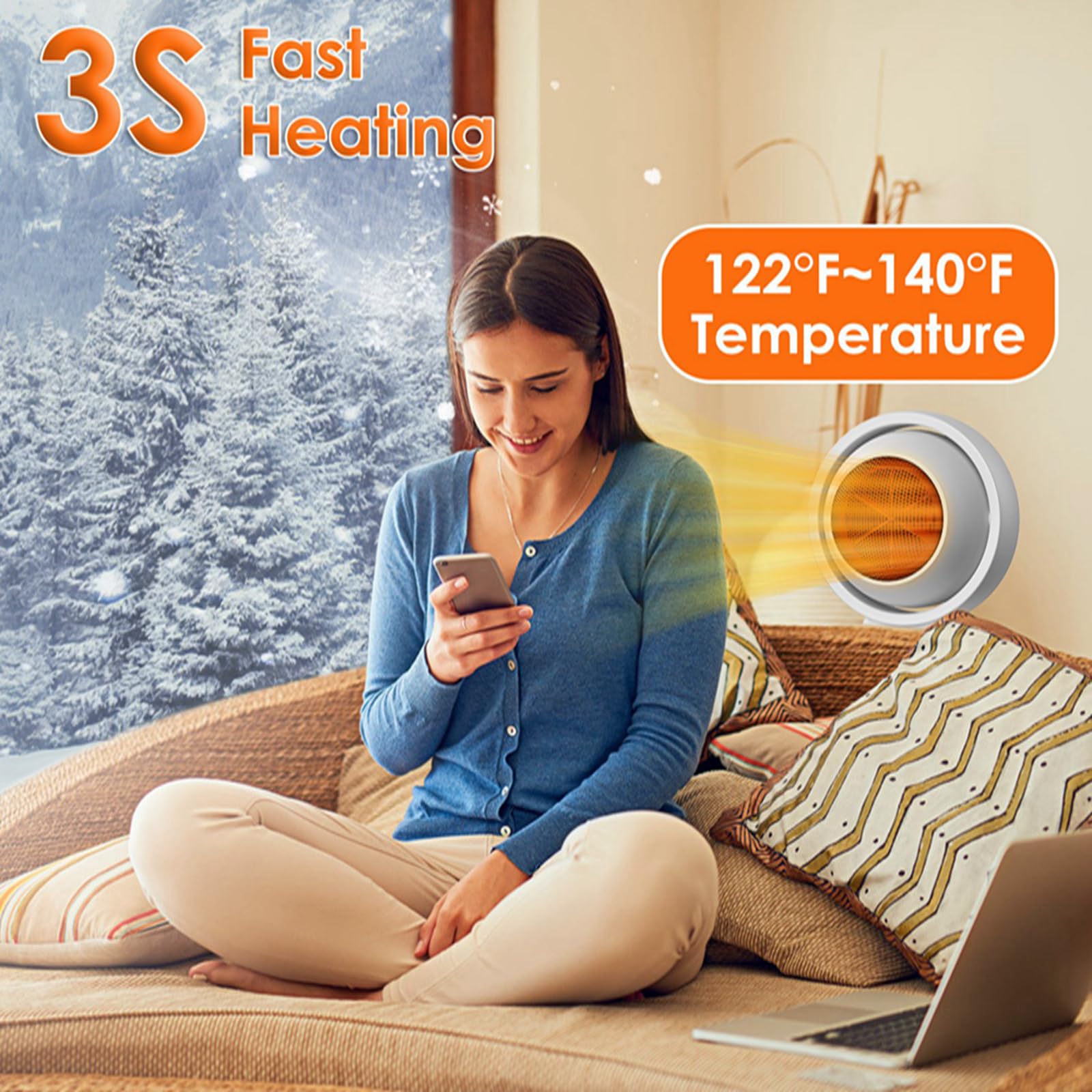 Energy-saving Space Heater with Low Noise & Fast Heating