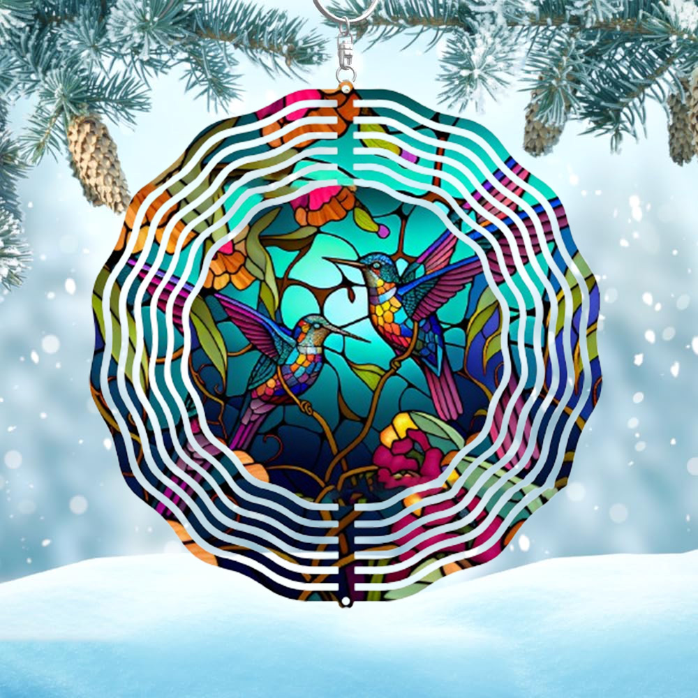 Stained Glass Style Multi-Color Kinetic Wind Spinners