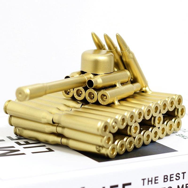 Bullet Shell Casing Shaped Army Tank Metal Sculpture Military Gifts