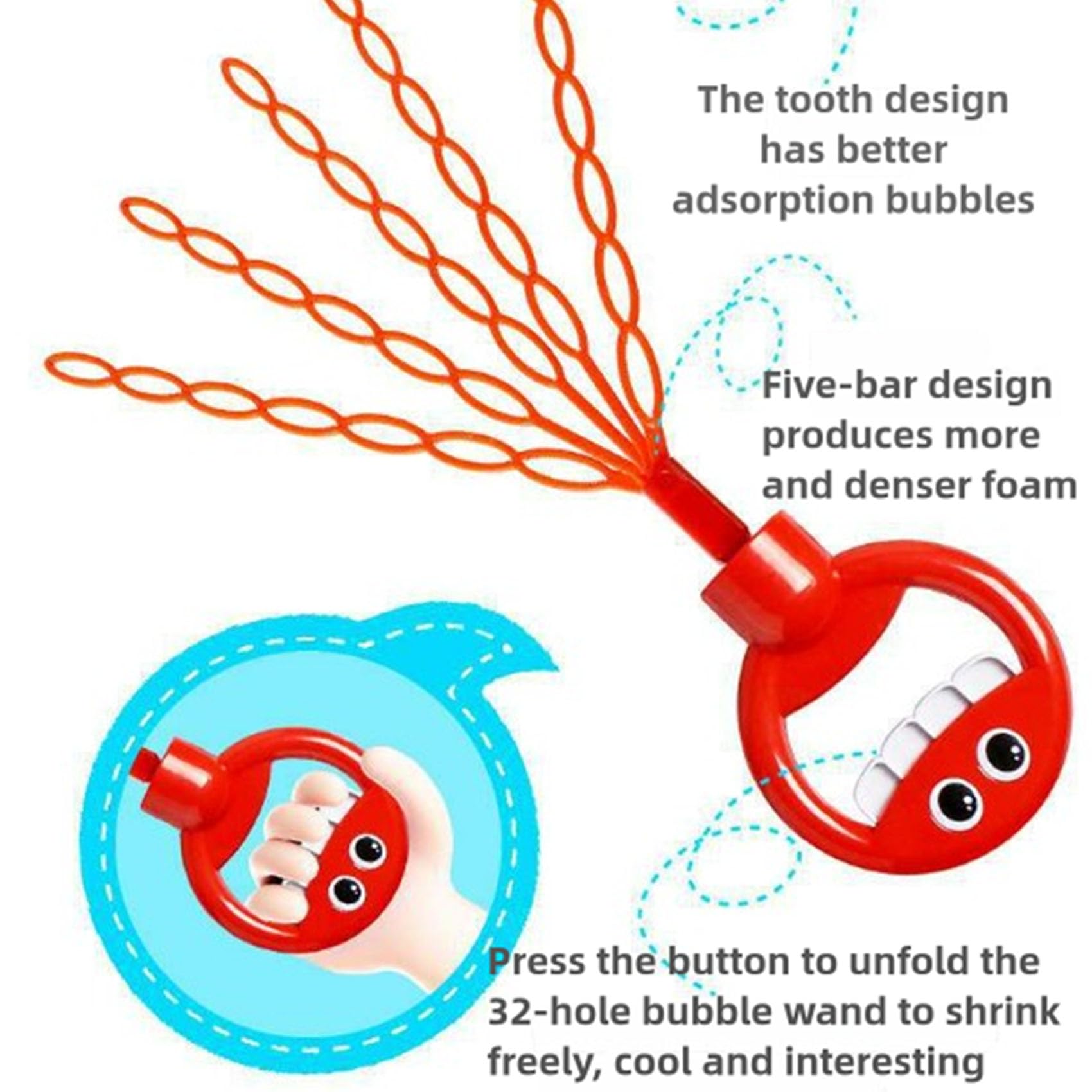 Magical 5-Claw Smiley Bubble Stick
