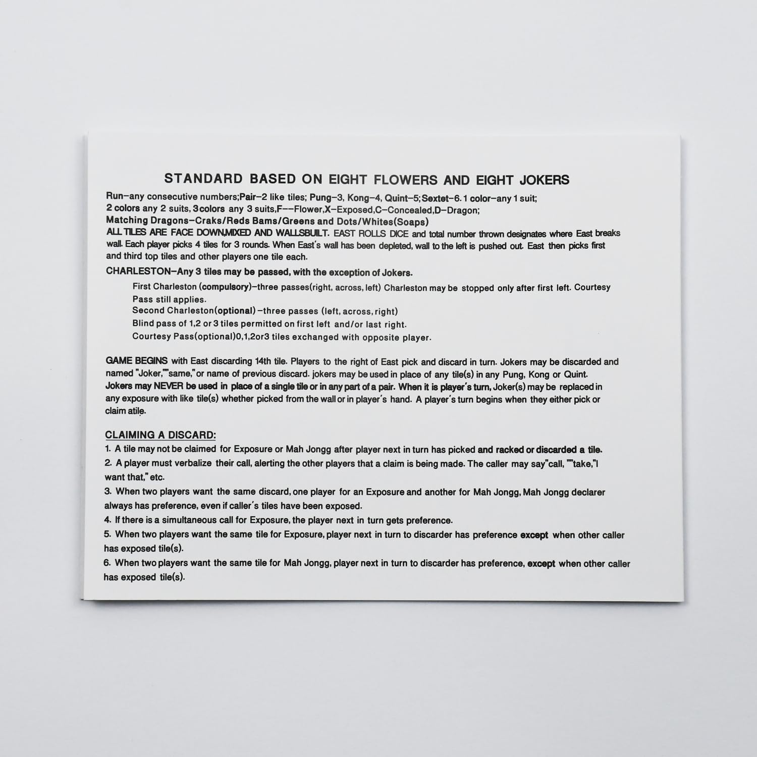 National Mah Jongg League 2025 Card