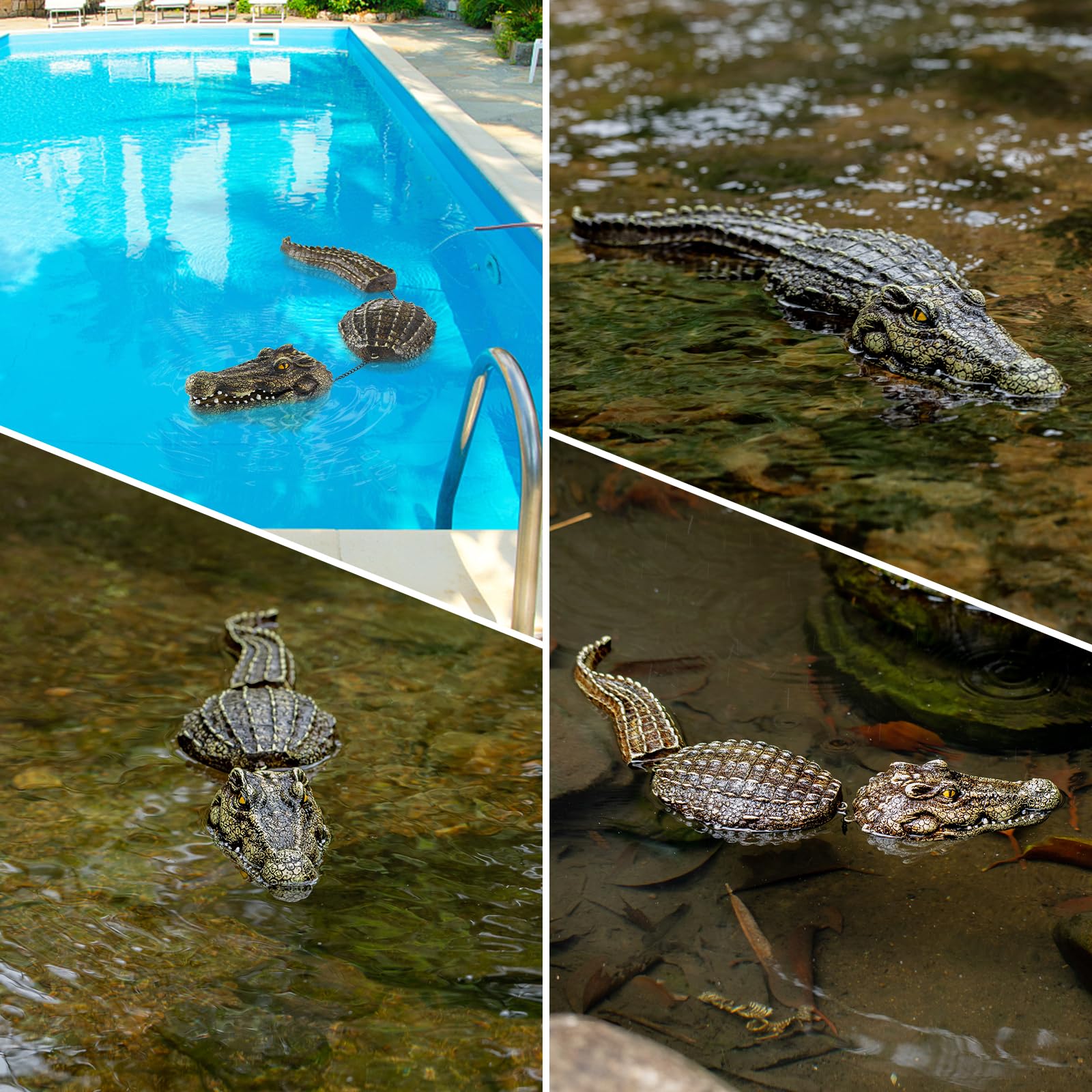 Three-Section Simulation Floating Crocodile