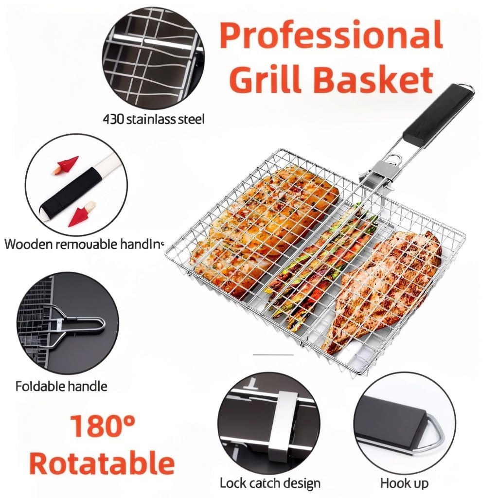 Nesting Three-Dimensional Grill Baskets