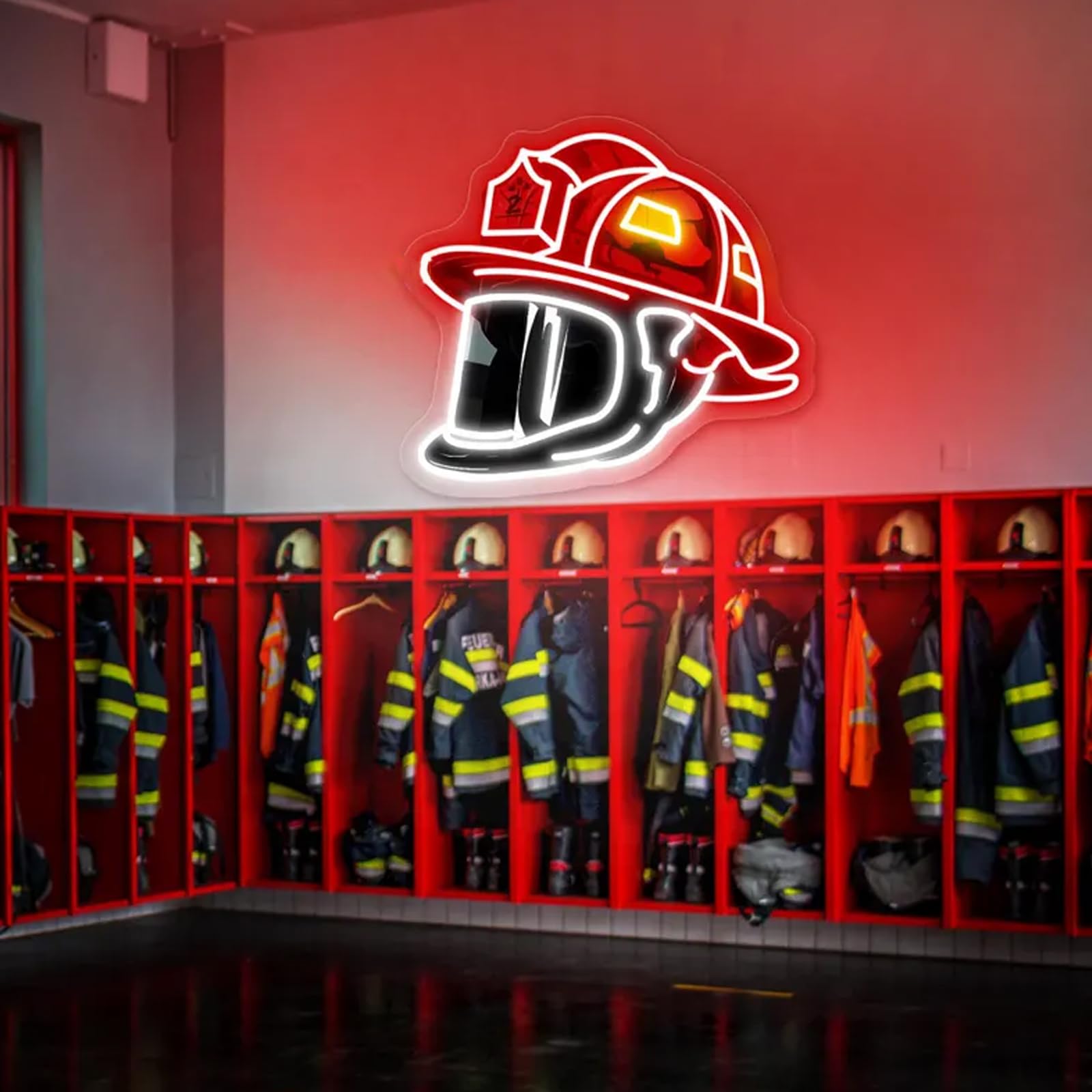 Firefighter Tribute Helmet Neon Light Ornament