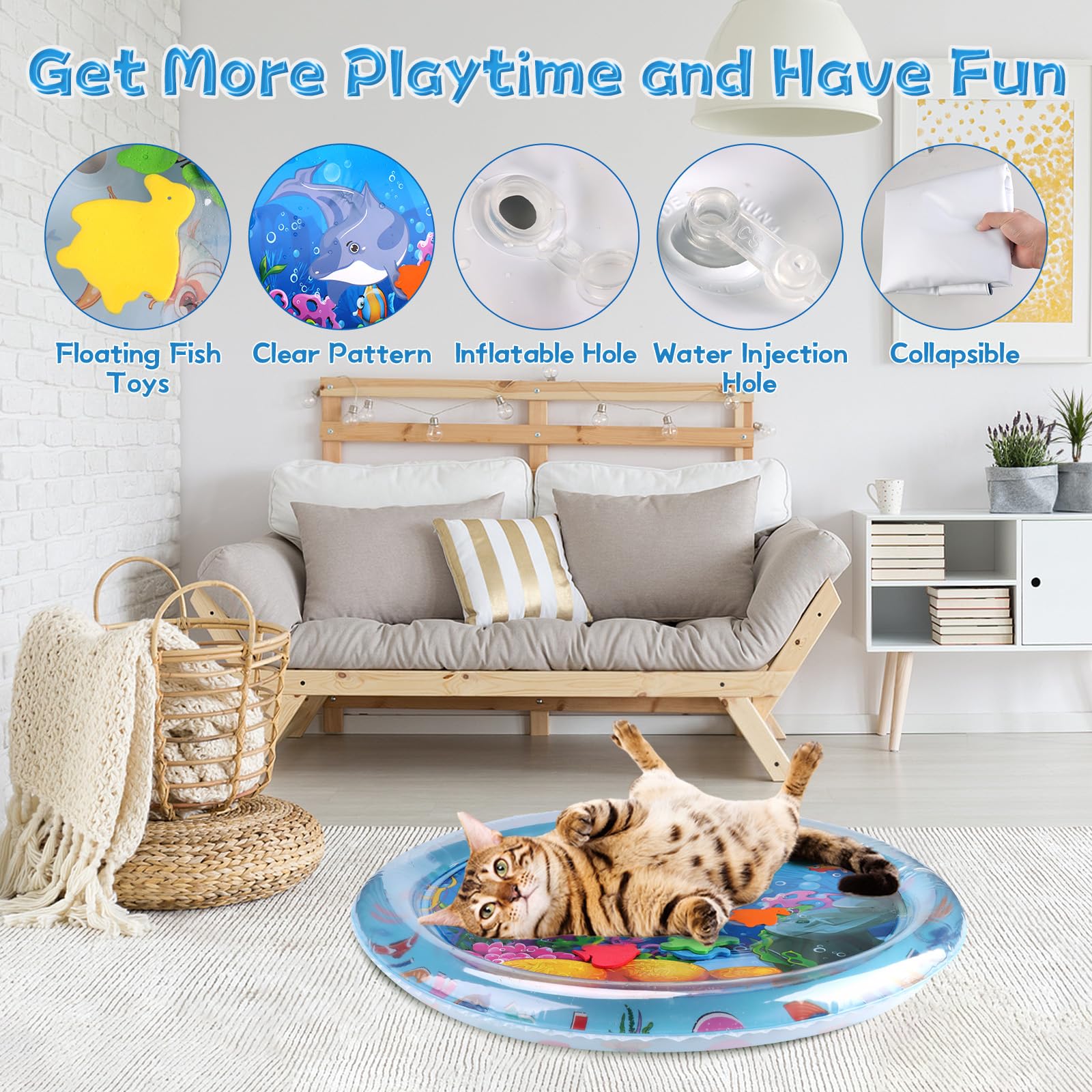 2025 New Thickened Summer Pets Cooling Water Sensory Play Mat for Cats Dog