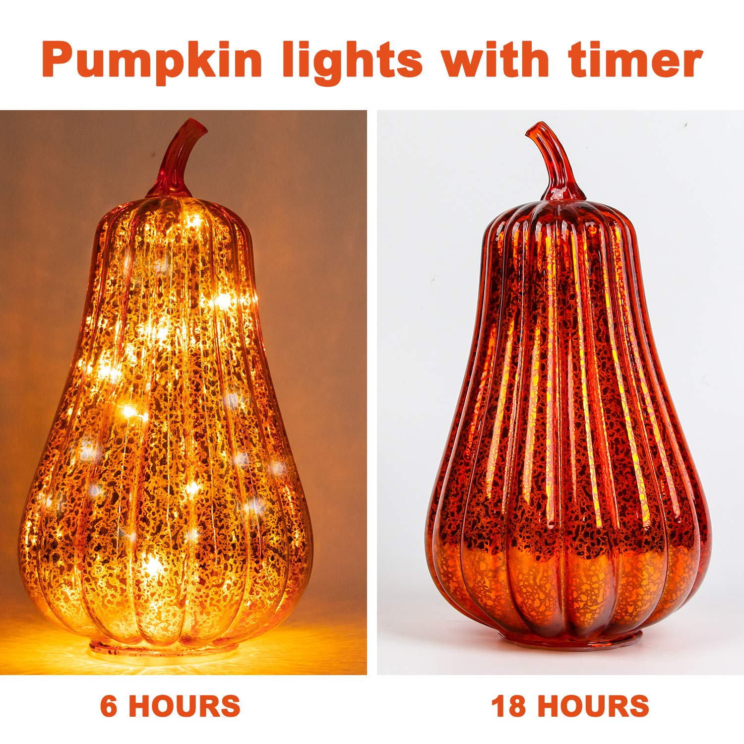 Glass Light-up Pumpkin Decoration Lights for Home